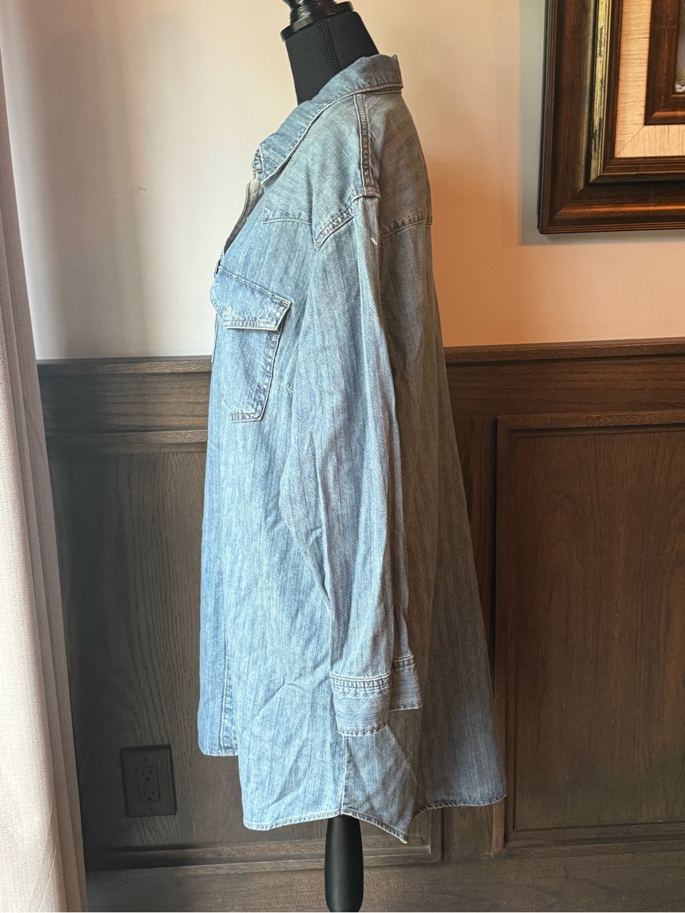 Universal Thread blue Denim Shirt Dress jacket large NWT - Picture 4 of 9